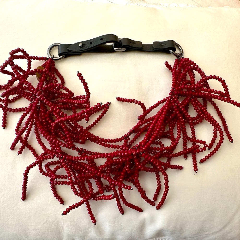 Brunello Cucinelli, necklace, collier red same precious stone  🪸